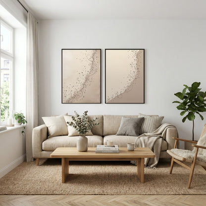 Botanical Line Art Wall Art Set of 2 Printable, Elegant Vine Prints, Minimalist Neutral Decor, Digital Download