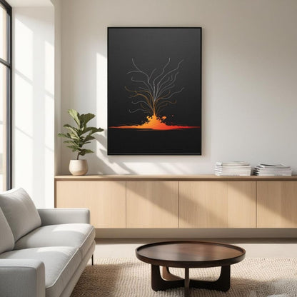Volcanic Eruption Wall Art Printable, Minimal Lava Flow Print, Modern Geological Nature Home Decor, Contemporary Poster, Digital Download