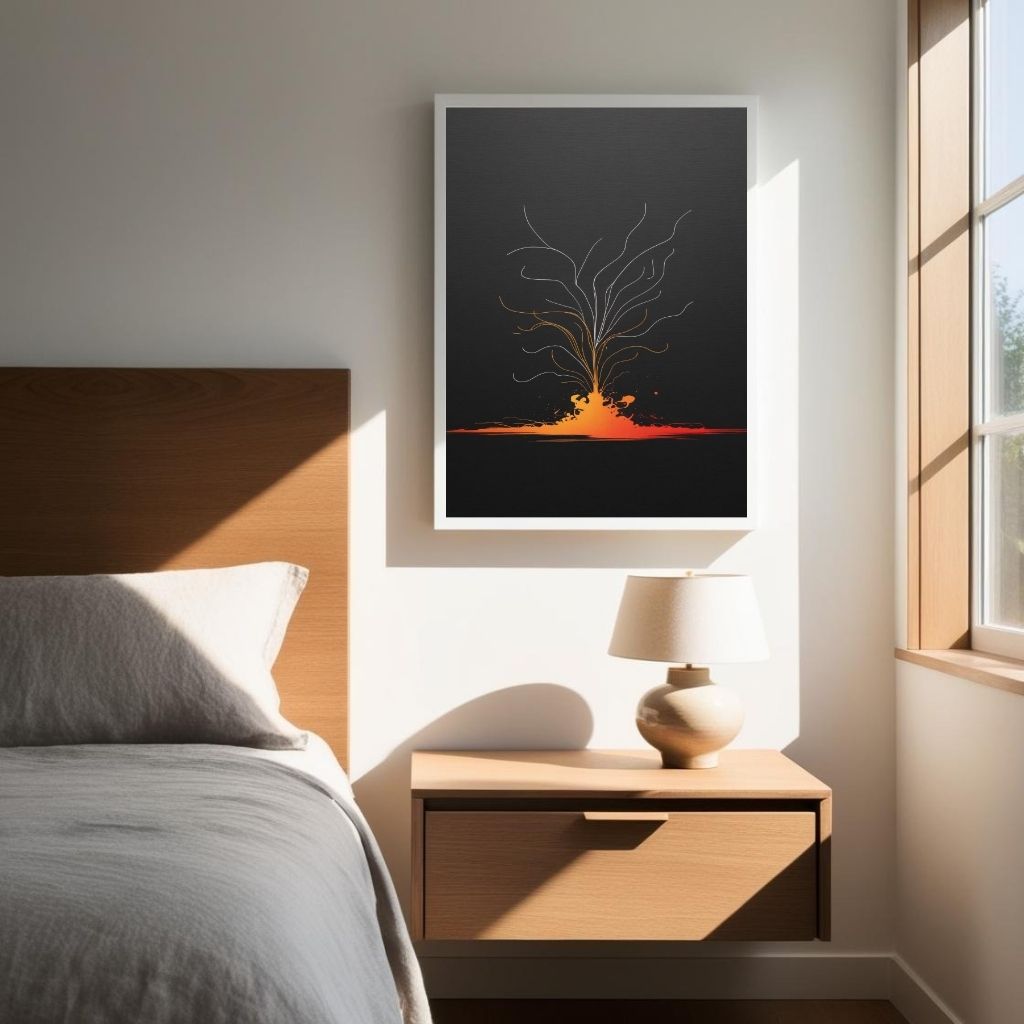 Volcanic Eruption Wall Art Printable, Minimal Lava Flow Print, Modern Geological Nature Home Decor, Contemporary Poster, Digital Download