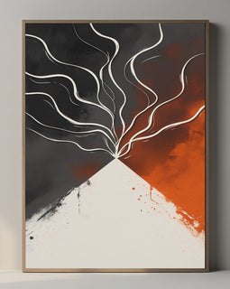 Volcanic Eruption Wall Art Printable, Modern Lava Landscape Print, Minimal Nature Home Decor, Contemporary Poster, Digital Download
