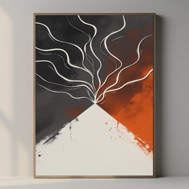 Volcanic Eruption Wall Art Printable, Modern Lava Landscape Print, Minimal Nature Home Decor, Contemporary Poster, Digital Download