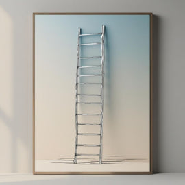 Minimal Ladder Wall Art Printable, Modern Line Drawing Poster, Scandinavian Minimal Decor, Contemporary Neutral Wall Art, Digital Download