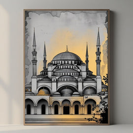 Blue Mosque Wall Art Printable, Sultan Ahmed Mosque Architecture Print, Istanbul Islamic Home Decor, Historic Landmark, Digital Download