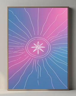 Arte de pared de estrella celestial imprimible, estampado de ráfaga de estrellas cósmica degradada, decoración moderna para el hogar de galaxia, póster espacial minimalista, descarga digital