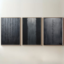 Black Minimalist Wall Art Set of 3 | Modern Abstract Line Prints | Contemporary Monochrome Decor | Digital Download