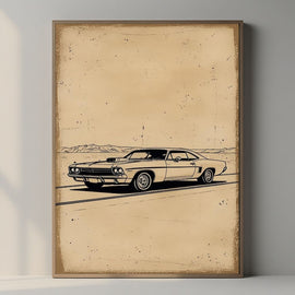 Classic Muscle Car Wall Art Printable, Vintage American Car Poster, Retro Automotive Decor, Classic Vehicle Print, Digital Download Print