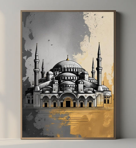 Istanbul Hagia Sophia Printable, Historic Mosque Architecture Print, Islamic Home Decor, Digital Download