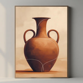 Minimal Ceramic Vase Wall Art Printable, Terracotta Vase Poster, Modern Pottery Decor, Scandinavian Neutral Print, Digital Download Print