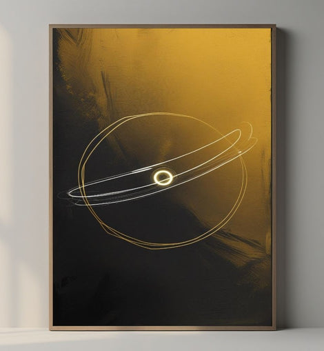 Celestial Orbit Wall Art Printable, Minimal Space Line Illustration, Modern Cosmic Decor, Neutral Galaxy Poster, Digital Download