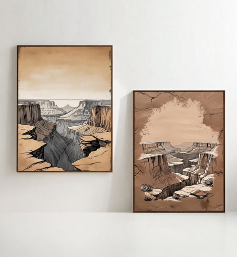 Grand Canyon Wall Art Set of 2 Printable, Desert Canyon Landscape Prints, Southwestern Home Decor, Digital Download