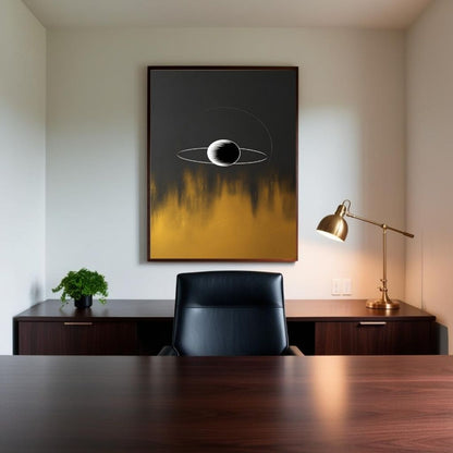 Arte de pared imprimible de Saturno, póster minimalista de planeta, decoración moderna de pared espacial, impresión abstracta celestial, descarga digital