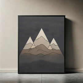 Mountain Line Art Printable, Minimal Mountain Illustration Print, Scandinavian Nature Wall Decor, Neutral Landscape Poster, Digital Download