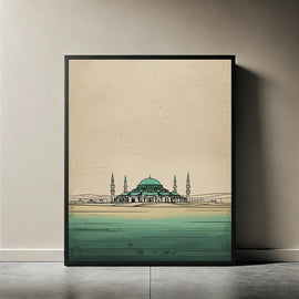 Blue Mosque Wall Art Printable, Sultan Ahmed Mosque Poster, Istanbul Skyline Decor, Minimal Islamic Architecture Print, Digital Download Print