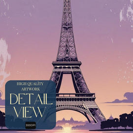 Eiffel Tower Wall Art Printable, Paris Sunset Poster, French Landmark Digital Print, Romantic Paris Decor, Instant Download Artwork