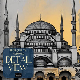 Blue Mosque Wall Art Printable, Sultan Ahmed Mosque Architecture Print, Istanbul Islamic Home Decor, Historic Landmark, Digital Download