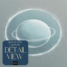 Saturn Wall Art Printable, Minimal Planet Orbit Print, Celestial Space Home Decor, Modern Astronomical Poster, Digital Download