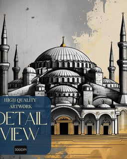 Istanbul Hagia Sophia Printable, Historic Mosque Architecture Print, Islamic Home Decor, Digital Download