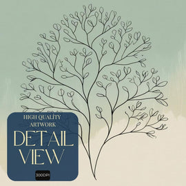 Botanical Line Art Printable, Minimal Leaf Drawing Print, Scandinavian Nature Wall Decor, Neutral Botanical Poster, Digital Download